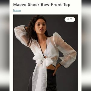 Anthropologie Maeve Sheer Bow-Front Top